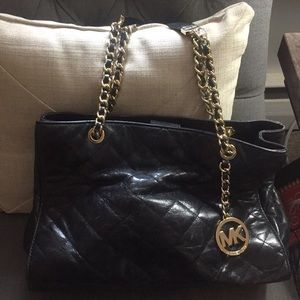 Black Leather Quilted Michael Kors Bag